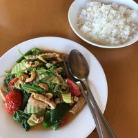 Inle floating farm stir fried vegetables with tofu. Very fresh and tasty!! at Paw Paw in Nyaungshwe