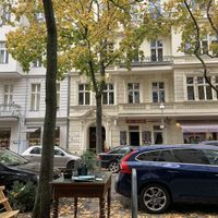 View from the outside area onto the street  at Die Stulle in Berlin