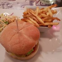 Bird's eye view of the seitan burger special...this thing is so thick! at Eat Street in Belfast