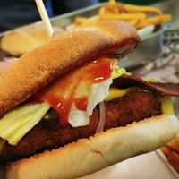 Southern fried "chicken" burger. at Eat Street in Belfast