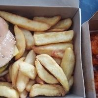 Delivery: Seitan chick'n burger and buffalo cauliflower at Eat Street in Belfast