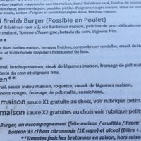 Description of  “vegan” and “végétalien” burgers- 2 vegan options. “Le pesked” is vegetarian. Option to make any burger vegetarian by substituting a beyond meat for 2 at O'Local Restaurant in Brest