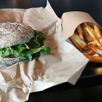 Vegan burger at O'Local Restaurant in Brest