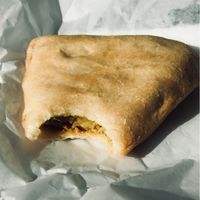 Veggie samosa  at 3 Bees Coffee in San Mateo