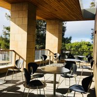 Terrace seating  at 3 Bees Coffee in San Mateo