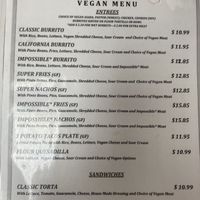 Menu  at Veganos Kitchen in Las Vegas
