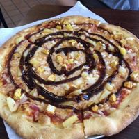 Bbq pineapple pizza🧡 at Veganos Kitchen in Las Vegas