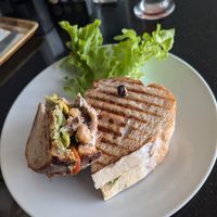 Veg balls pesto panini at Alchemy Vegan in Chiang Mai