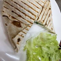 Greek vegan nut cheese quesadilla  at Alchemy Vegan in Chiang Mai