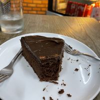Belgian chocolate fudge brownie cake  at Alchemy Vegan in Chiang Mai