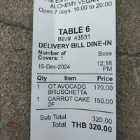 bill at Alchemy Vegan in Chiang Mai