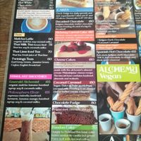 menu at Alchemy Vegan in Chiang Mai