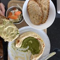 Hummus and Pesto on toast   at Alchemy Vegan in Chiang Mai