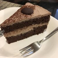 Decadent chocolate cake at Alchemy Vegan in Chiang Mai