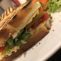 Pumpkin Date Panini (this is with gluten free bread) at Alchemy Vegan in Chiang Mai
