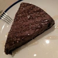 Chocolate avocado torte with pecans and maple syrup at Ten Foot Henry in Calgary