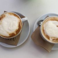 Vegan cappucino with soy milk at Fresh Yogurt & More in Kos