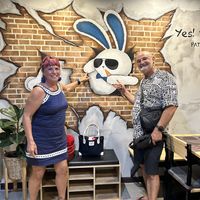 Love the cool bunny  at Yes Vegan in Pattaya