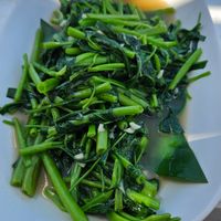 Stir fried morning glory at Pinto Restaurant in Koh Lanta
