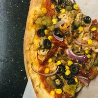 vegan pizza  at WTF Pizza in Istanbul