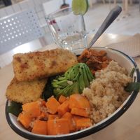 Fried tofu Budda Bowl at Pulpa Amor Liquido  in Mexico City
