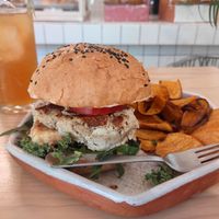 Hamburguer Grilled Cheese with Coffee Lemonade. at Pulpa Amor Liquido  in Mexico City