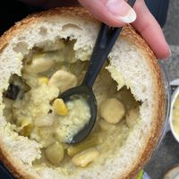 Vegan chowder  at Pike Place Chowder in Seattle