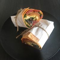 Brekkie wrap at Raw Sugar Cafe in Christchurch