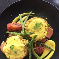 Veganised eggs benedict at Raw Sugar Cafe in Christchurch
