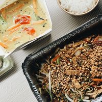 Tofu pad Thai and sweet green curry  at Like My Thai in Erie