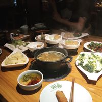 Dumplings, tofu, veggies, mock beef at Return to Life- Guilai Sushi Shenghuo Guan in Chongqing