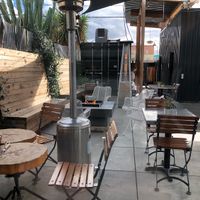 Outdoor seating in back at Cafe Smitten in Bakersfield