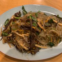 Fried glass noodle dish  at Achi Vegan House in Hanoi