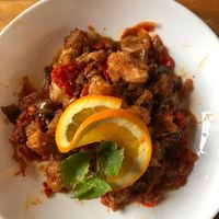 cauliflower roast with vegetables (ask to take out everything non vegan, and it's still super delicious) at Nikola in Kaunas