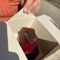 My birthday cake! I don’t remember the name of it but it was a chocolate cake with ganache layers in between and rasperry layer on top. Very good, not too sweet.  at Pastelería y Panadería Sinfonía in Santiago
