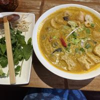 Tofu and mushroom curry noodle soup-the bomb!  at Pho - Wimbledon in South West London