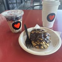 Overnight oats, peanut butter and chocolate scone and black coffee. 🔥   at Kind Bean in Chandler
