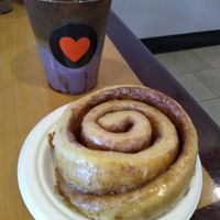 Coffee and cinnamon spiral at Kind Bean in Chandler