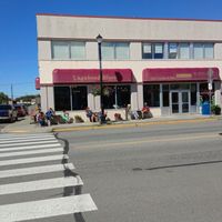 Front door and outside tables. at Vagabond Blues in Palmer