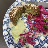One of three falafels from the plate   at Shaya Restaurant in New Orleans