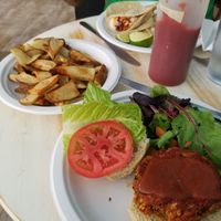 Lentil mushroom loaf and jackfruit tacos at Artichoke & Vine in Boca Raton