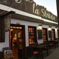 Restaurant La Strada on the harbor of Morro Del Jable at La Strada in Fuerteventura