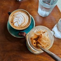 Oat dirty Chai and Mocha at Footprint Cafes in Siem Reap