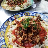 Kuschari dish at Kuschari König in Cologne