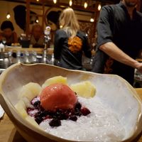 tapioca desert at Minna Tomei in Haifa