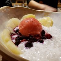 Tapioca desert  close up at Minna Tomei in Haifa