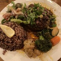 Spinach and lentils with spices at Vantra Vegan in London