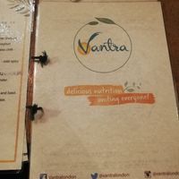 Menu at Vantra Vegan in London