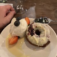 doughnut with ice cream  at Vantra Vegan in London