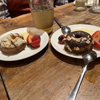 Apple toffee and chocolate hazelnut donuts   at Vantra Vegan in London